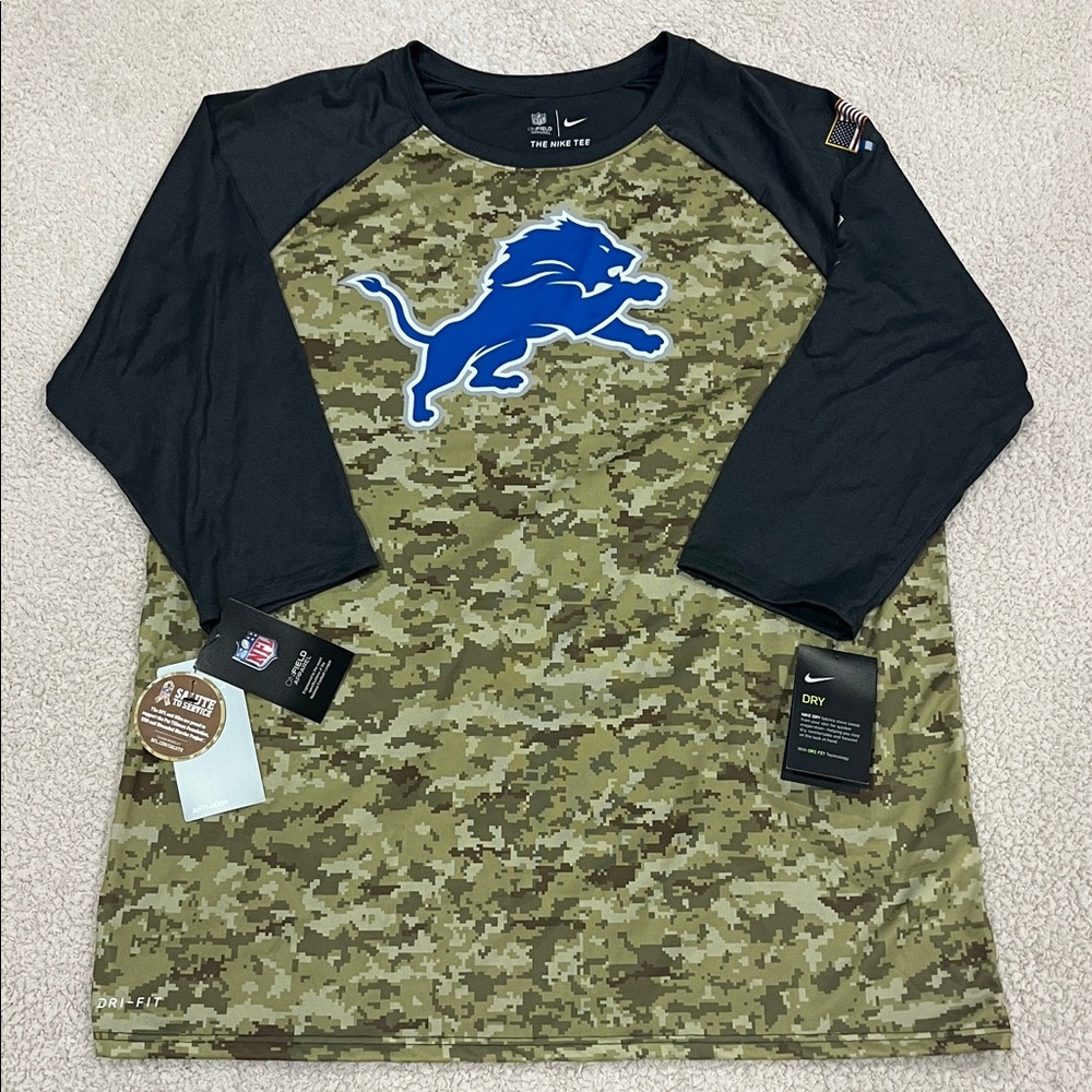 NWT Nike NFL Salute To Service Detroit Lions Men’s Dri-FIT T-Shirt Size XL